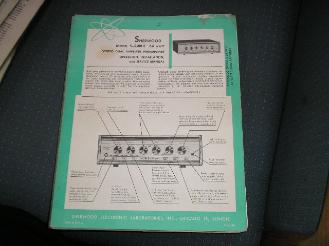 S-5500 II Amplifier/Preamplifier Operation,Installation,Service Manual. for Serial no. K26520 and up.  
